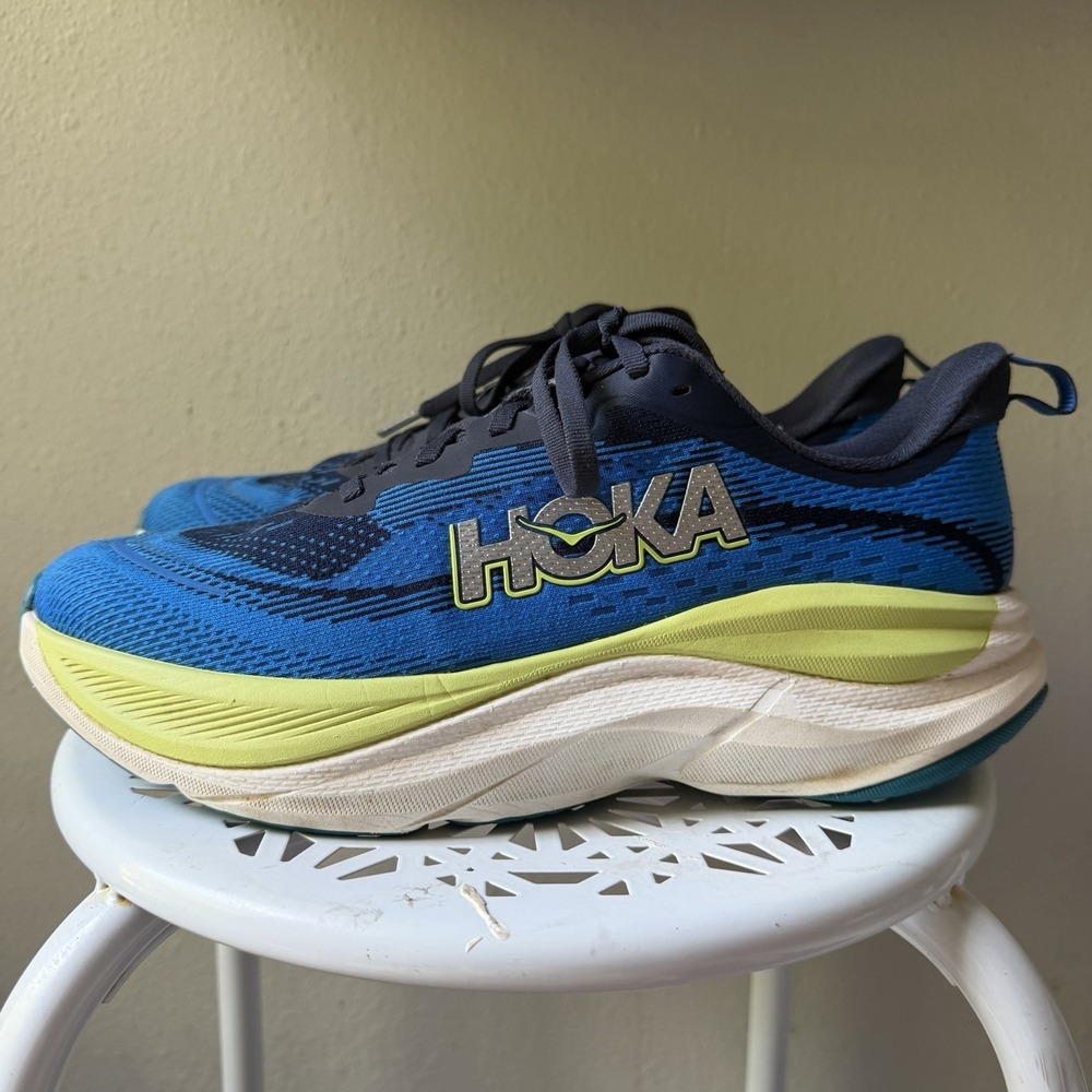 Hoka Skyflow Running Sneakers Mens 9 D Blue Gym Run Shoes 1151197